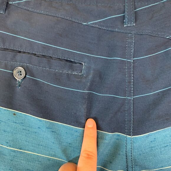 Volcom Hybrid Shorts Big Boys Youth 28 Blue Striped Frickin V4S Mixed Surf Turf - Picture 8 of 13